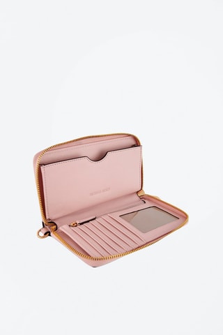 Compagnon en cuir Noir - Rose et doré
