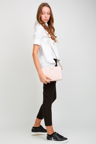 Sac bandoulière en cuir - Doré et rose