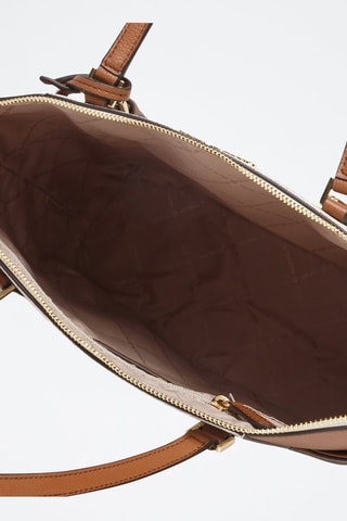 Cabas en cuir - Blanc et marron