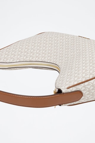 Sac porté épaule - Blanc, marron et gris