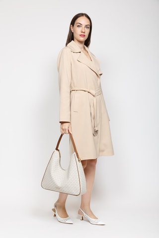 Sac porté épaule - Blanc, marron et gris