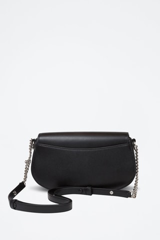 Sac bandoulière en cuir - Argenté et noir