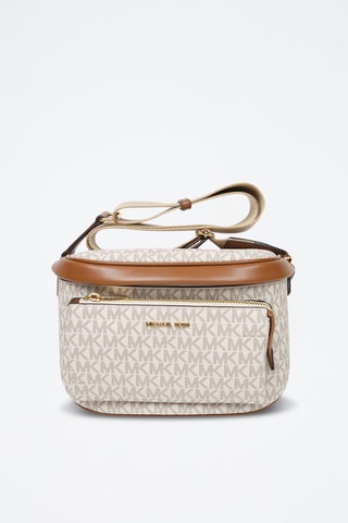 Sac porté épaule - Blanc, beige et marron