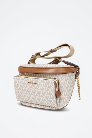 Sac porté épaule - Blanc, beige et marron