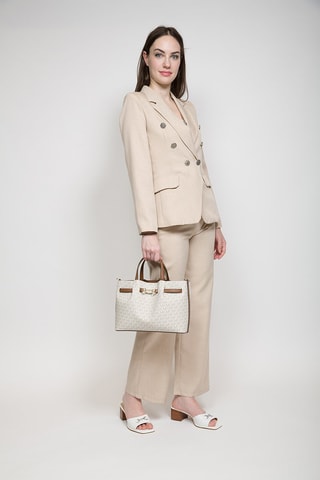 Sac à main Carson - Blanc, marron et doré