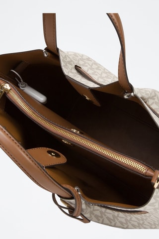 Sac à main Carson - Blanc, marron et doré