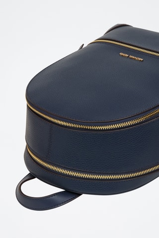 Sac à dos en cuir Rhea - Bleu marine