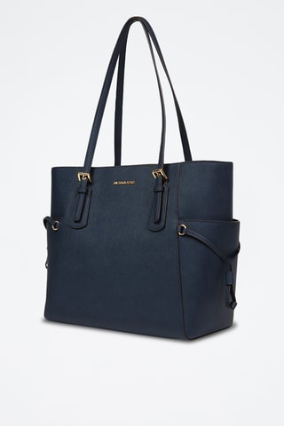 Sac porté épaule en cuir Voyager - Bleu marine