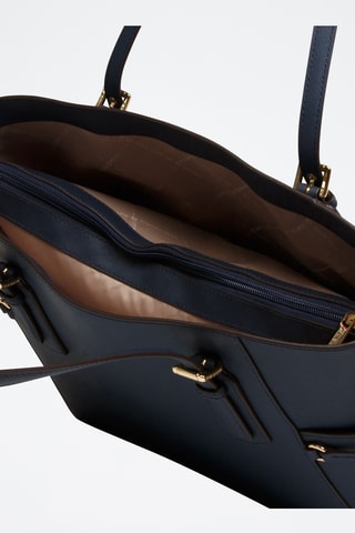 Sac porté épaule en cuir Voyager - Bleu marine