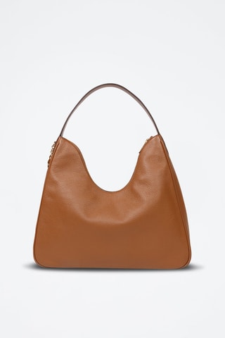 Cabas en cuir - Marron et doré