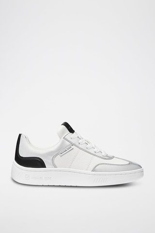 Baskets en cuir - Argenté, blanc et noir