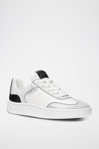 Baskets en cuir - Argenté, blanc et noir