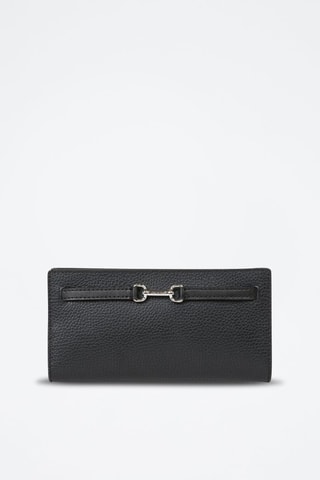 Portefeuille en cuir Carson - Noir et argenté