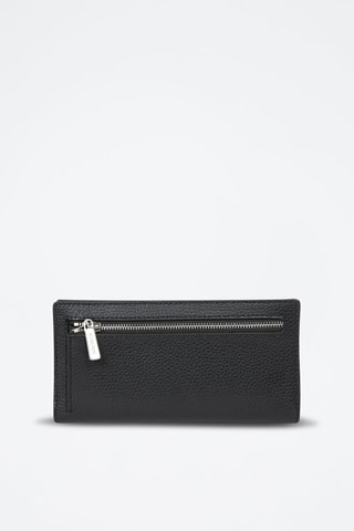 Portefeuille en cuir Carson - Noir et argenté