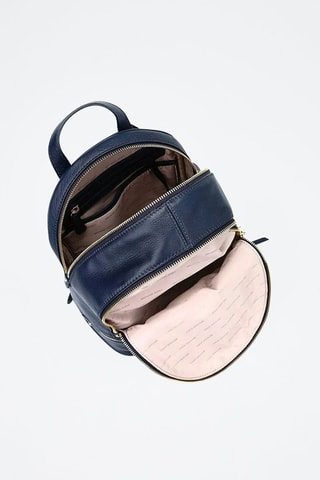 Sac à dos en cuir - Bleu marine