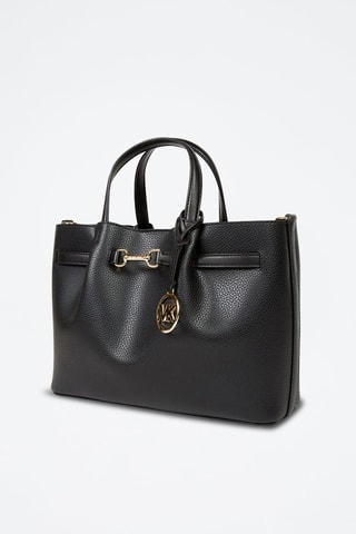 Sac à main en cuir Carson - Noir et doré