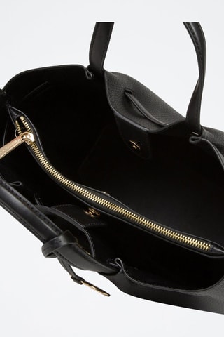 Sac à main en cuir Carson - Noir et doré
