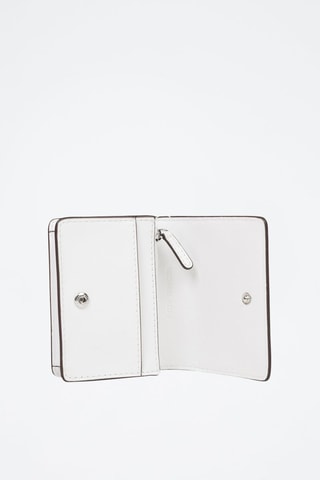 Portefeuille en cuir - Blanc et argenté
