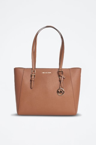 Cabas et 2 pochettes en cuir - Marron