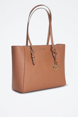 Cabas et 2 pochettes en cuir - Marron