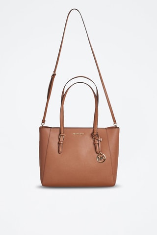 Cabas et 2 pochettes en cuir - Marron