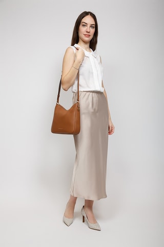 Sac bandoulière en cuir Nayla - Marron