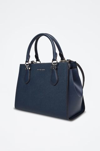 Sac à main en cuir Marilyn - Bleu marine