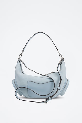 Sac porté épaule en cuir Merritt - Bleu