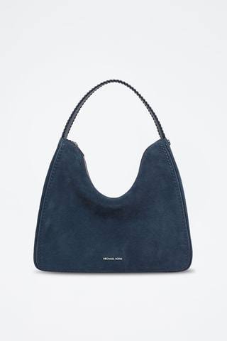 Sac porté épaule en cuir Nayla - Bleu marine