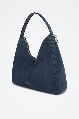 Sac porté épaule en cuir Nayla - Bleu marine