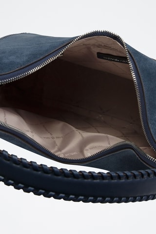 Sac porté épaule en cuir Nayla - Bleu marine