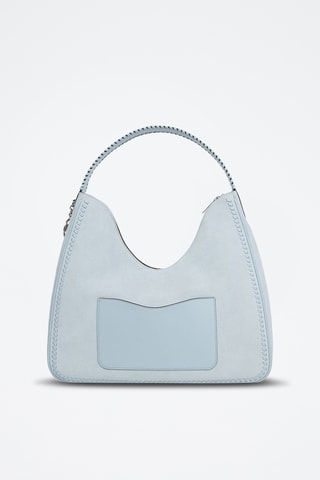 Sac porté épaule en cuir Nayla - Bleu