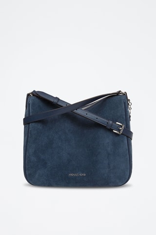 Sac porté épaule en cuir Nayla - Bleu marine