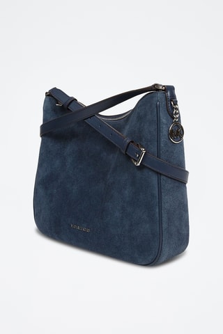 Sac porté épaule en cuir Nayla - Bleu marine