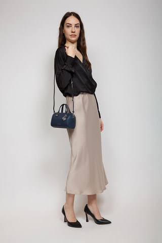 Sac à main en cuir Grayson - Bleu marine
