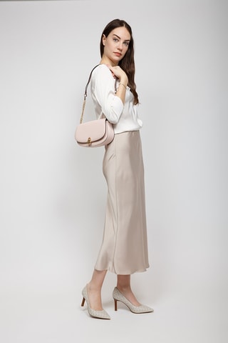 Sac porté épaule en cuir Mila - Rose