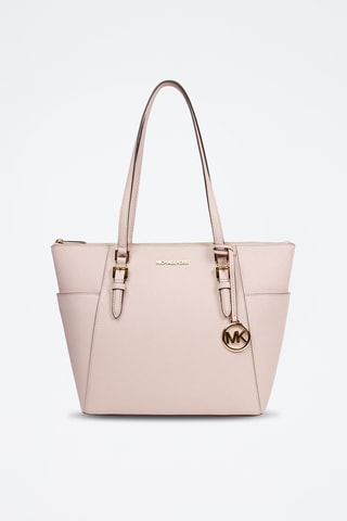 Sac porté épaule en cuir Charlotte - Rose
