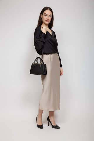 Sac à main en cuir Marilyn - Noir