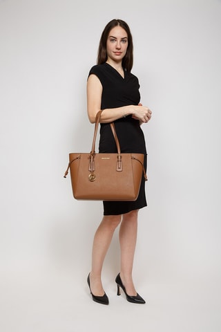 Sac porté épaule en cuir Voyager - Marron