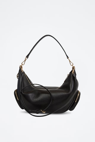 Sac porté épaule en cuir - Noir