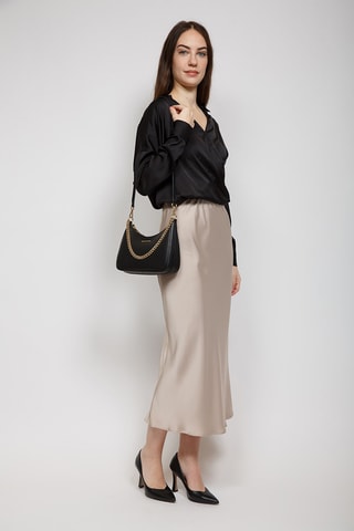 Sac porté épaule en cuir Jet Set Travel - Noir