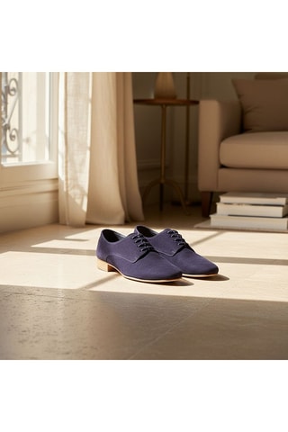 Stringate in crosta di pelle Complice 6 - Blu