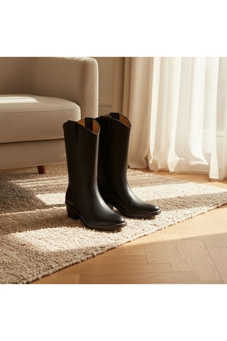 Stivali in pelle Pomka - Nero