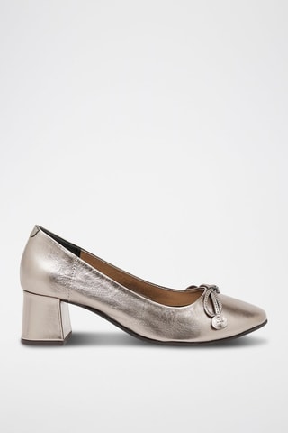 Décolleté in pelle Naila - Grigio