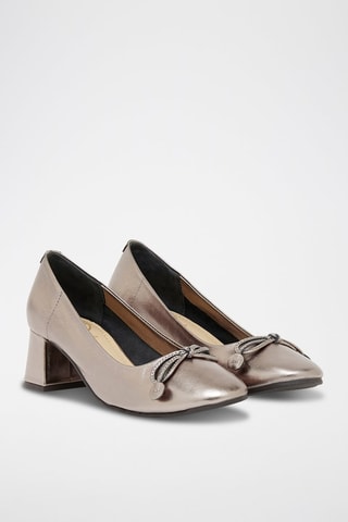 Décolleté in pelle Naila - Grigio