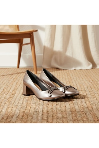 Décolleté in pelle Naila - Grigio