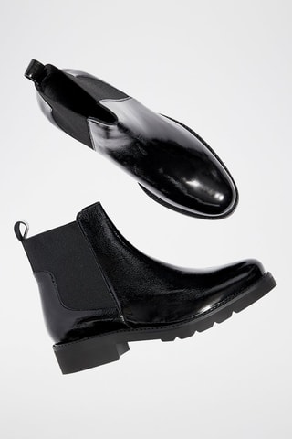 Stivaletti Beatles in pelle verniciata Serah - Nero