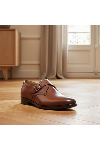 Monk strap in pelle Nerion - Marrone