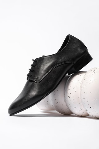 Stringate in pelle Brandy - Nero
