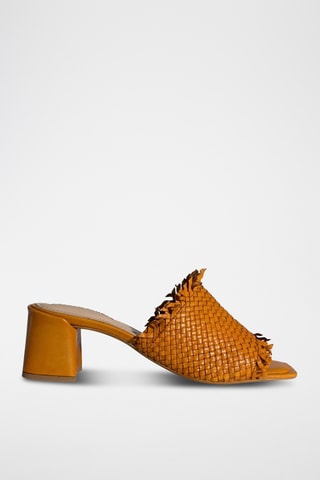 Sandali con tacco in pelle Lineas - Marrone